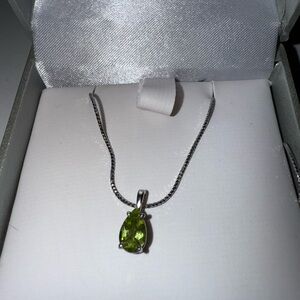 Elegant Silver Necklace with August birth stone
